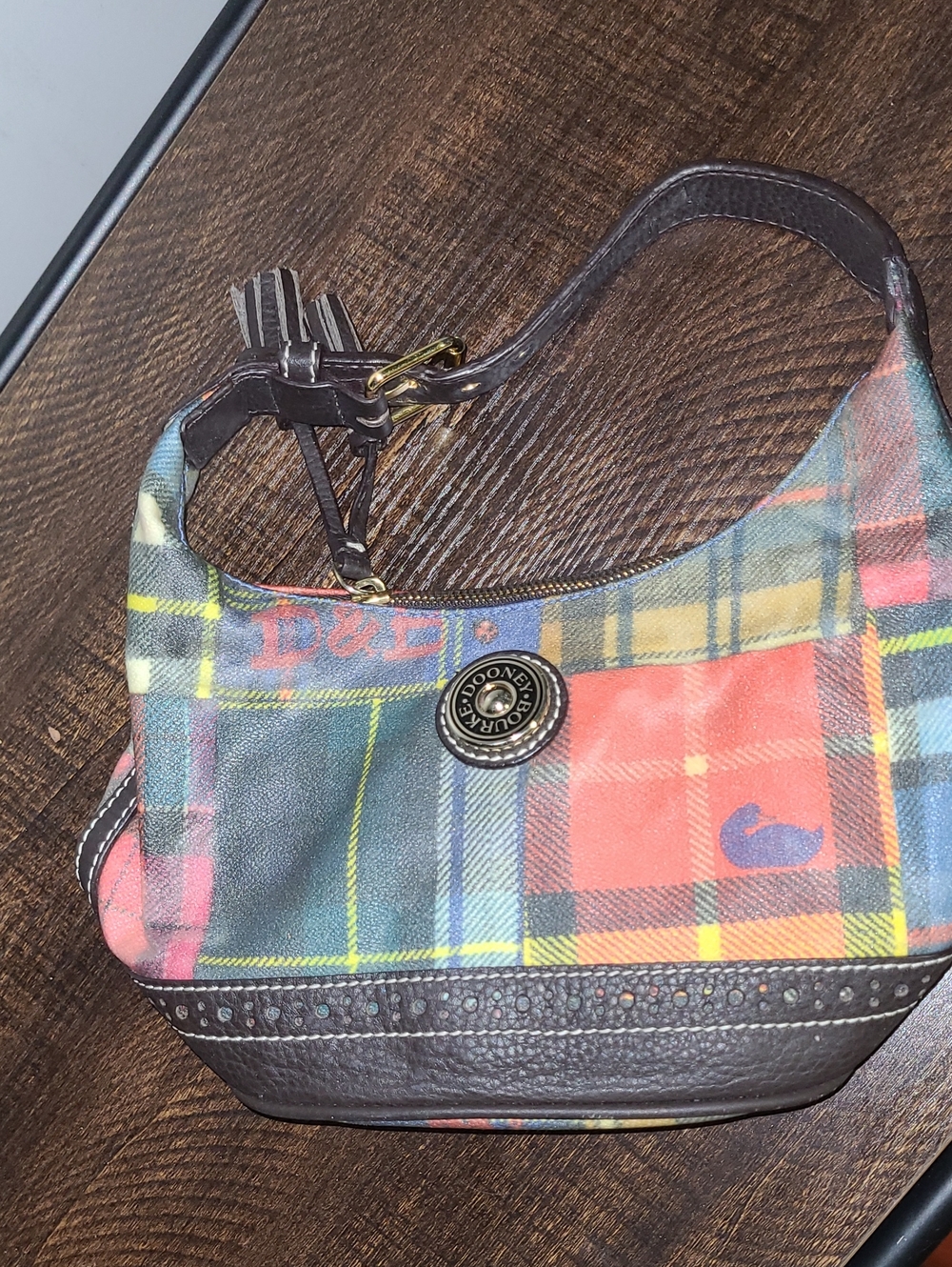 Dooney & Bourke Plaid Multicolor Small Shoulder Bag